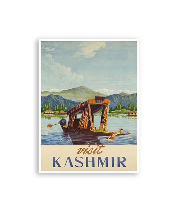 Kashmir India Vintage Travel Poster Art Print