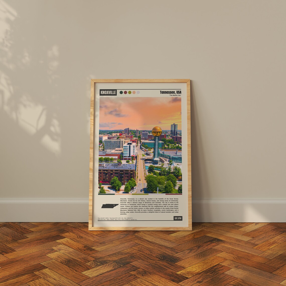 Knoxville Travel Poster, Tennessee Map Art Print - Image 3