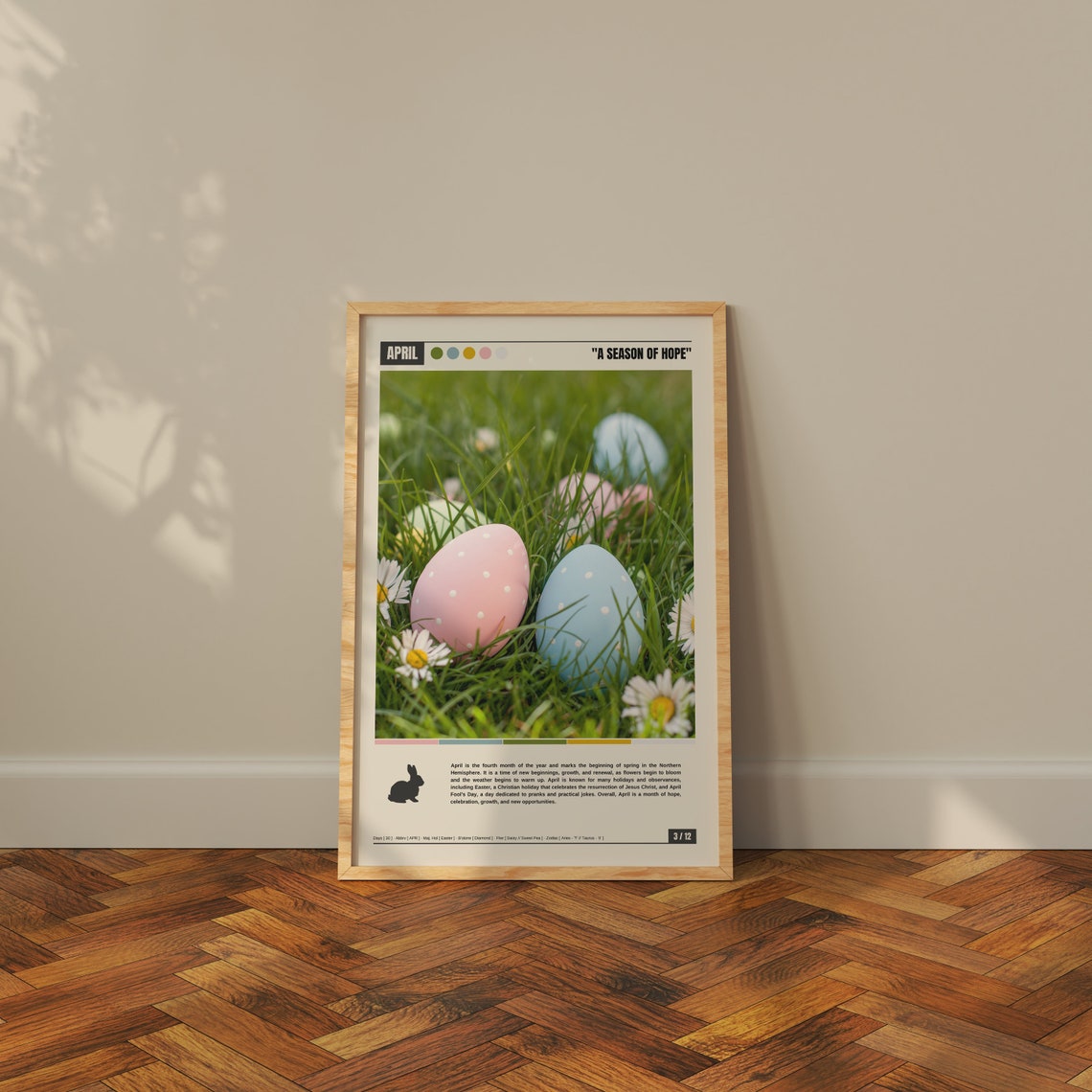 April A Season of Hope Pastel Easter Eggs in Green Spring Grass Poster - Image 2