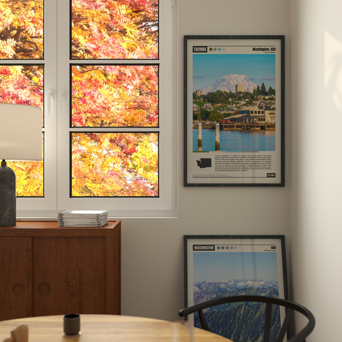 Tacoma Washington Waterfront City of Destiny Mt Rainier Travel Poster - Image 3