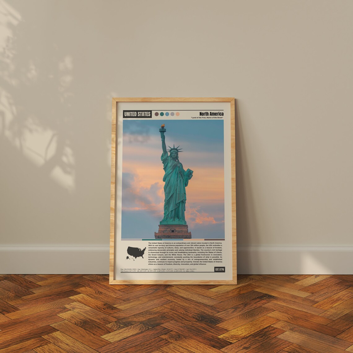 United States Poster, Statue of Liberty Art Print - Image 3