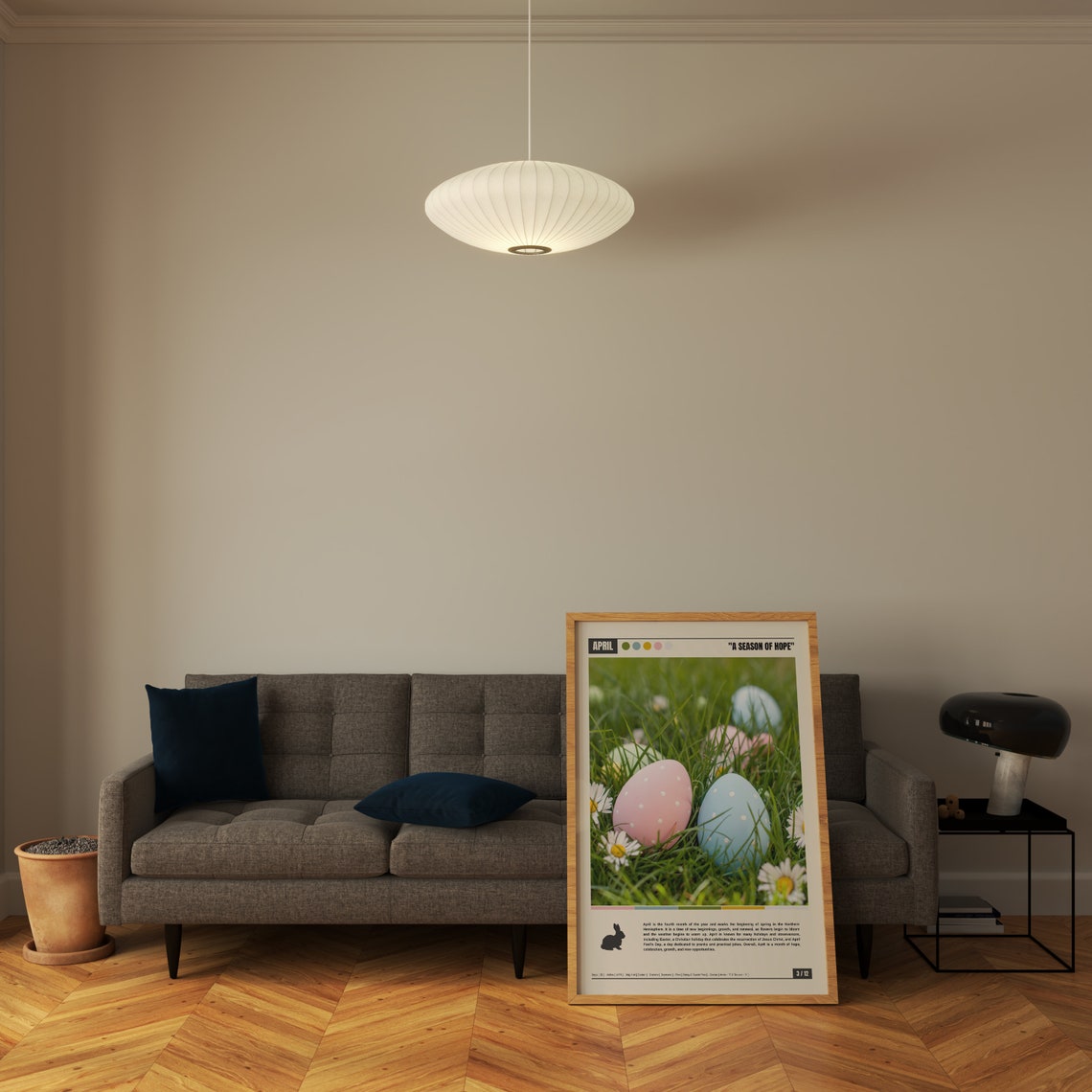 April A Season of Hope Pastel Easter Eggs in Green Spring Grass Poster - Image 5