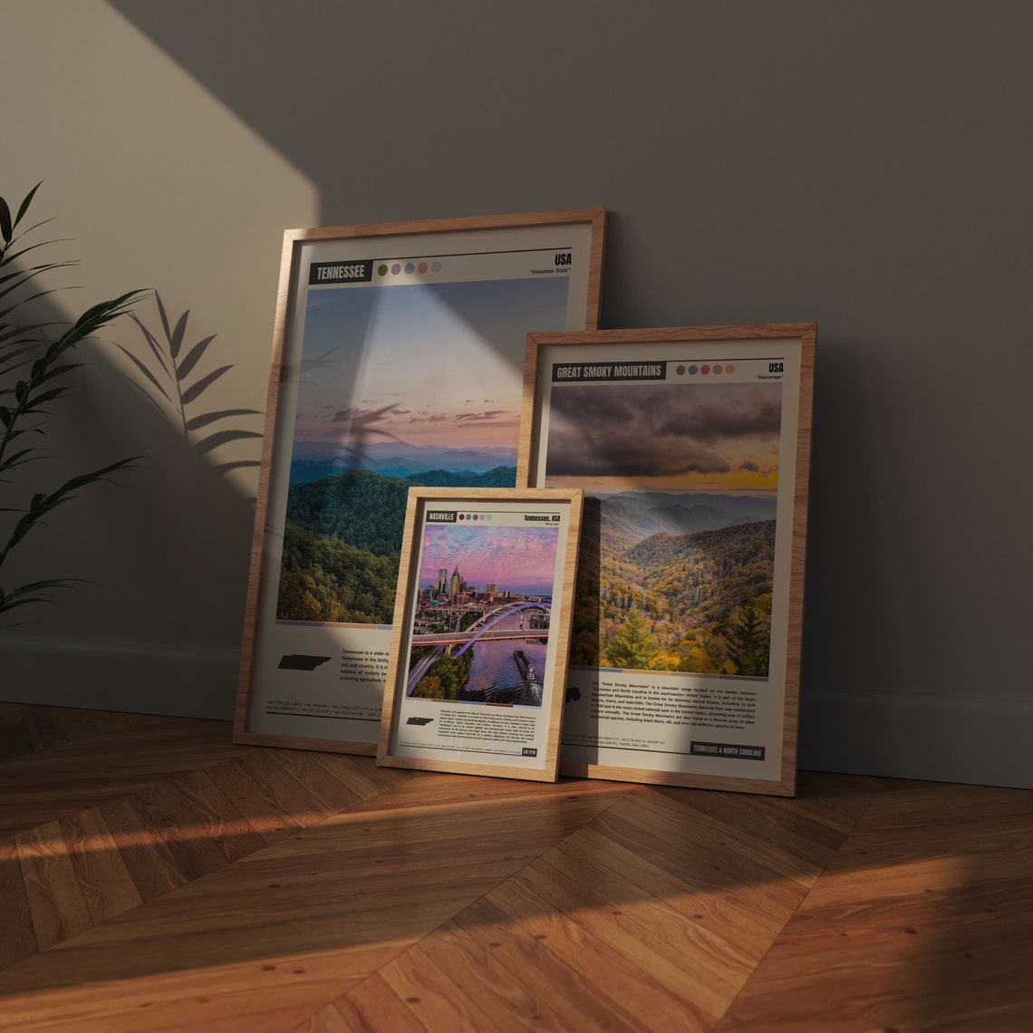Nashville Tennessee Pink Music City Skyline Sunset Travel Poster - Image 4