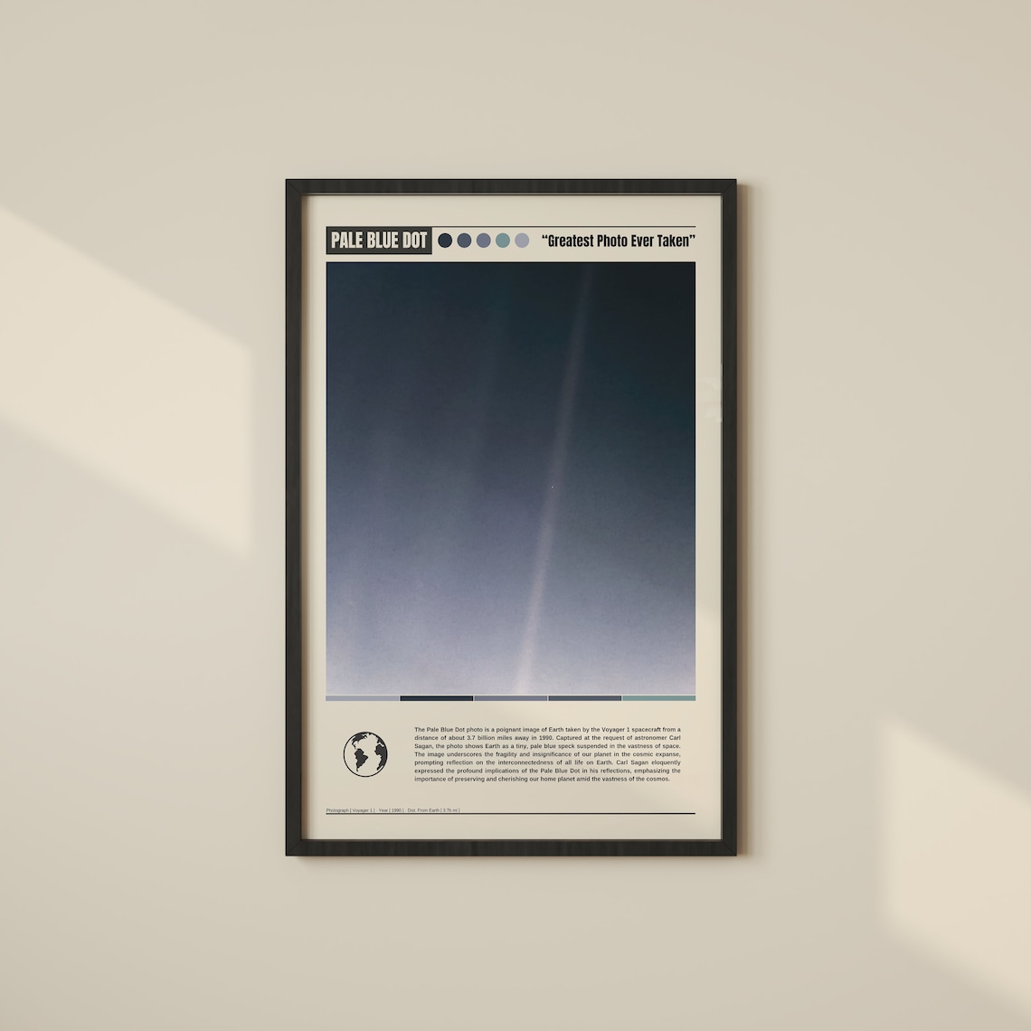 Pale Blue Dot NASA Art Print, Space Astronomy