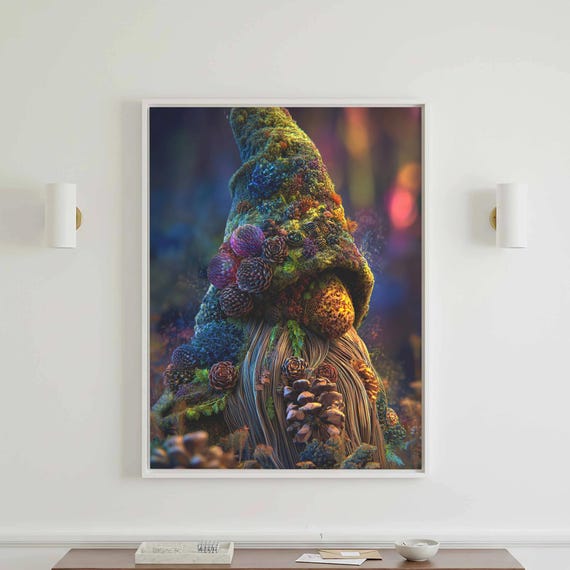 Forest Gnome Canvas Print Fantasy Art Poster