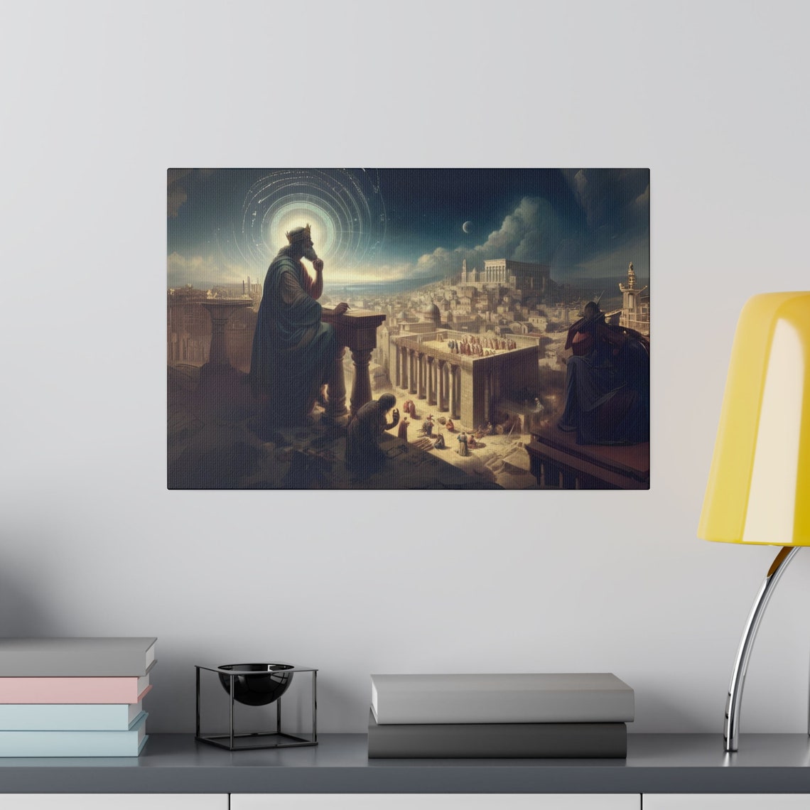 Prophetic King Overlooking Jerusalem Biblical Night Vision Poster - Image 2
