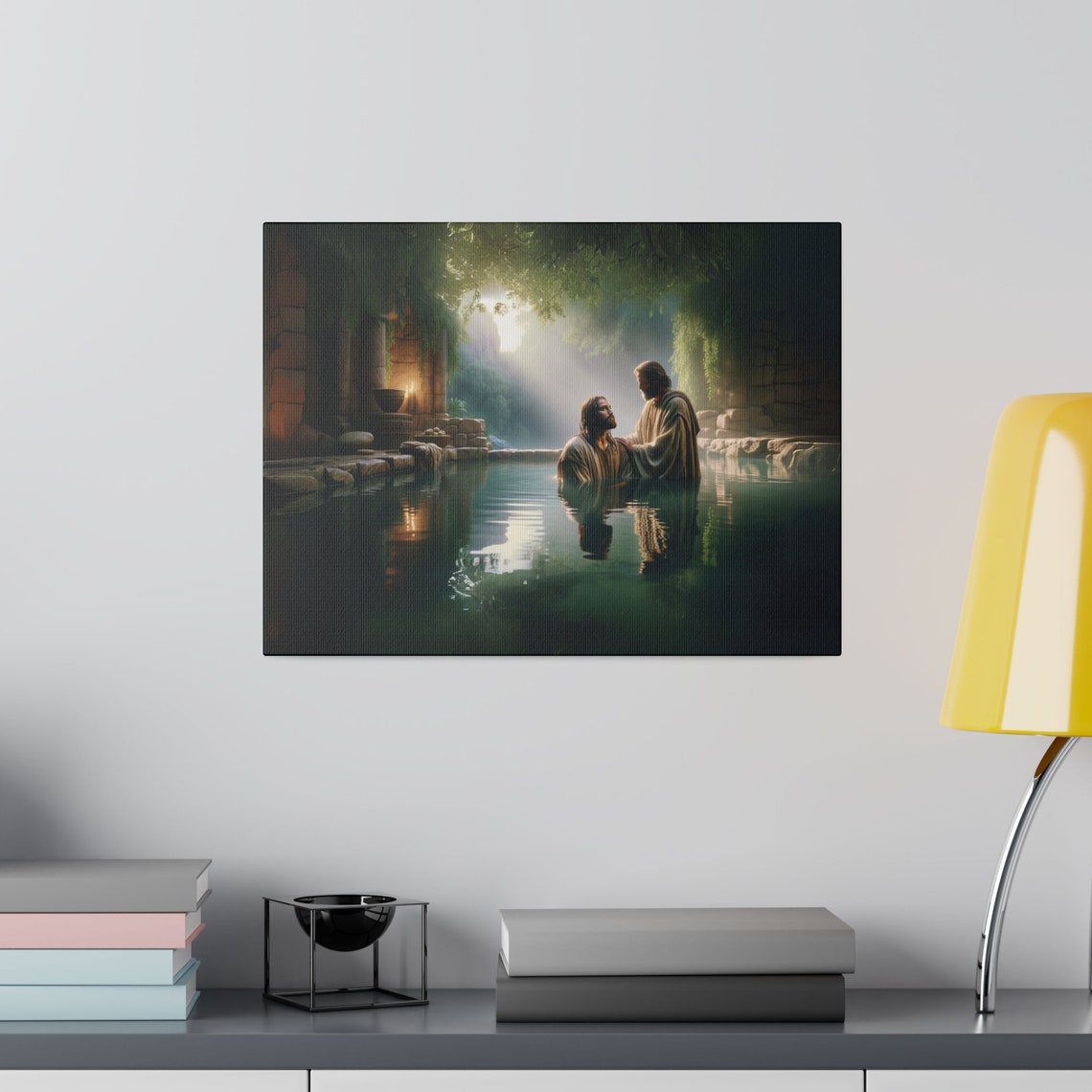 Sacred Baptism Of Jesus Christ In The River Religious Poster - Image 2