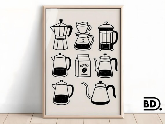Large Coffee Wall Art Black Kitchen Decor For Coffee Bar Rustic Coffee Bar Decor Unique Art For Coffee Lovers