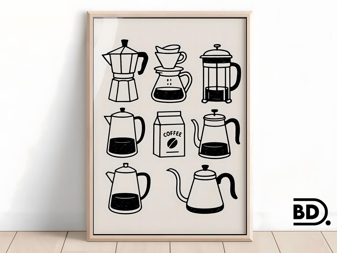 Large Coffee Wall Art Black Kitchen Decor For Coffee Bar Rustic Coffee Bar Decor Unique Art For Coffee Lovers
