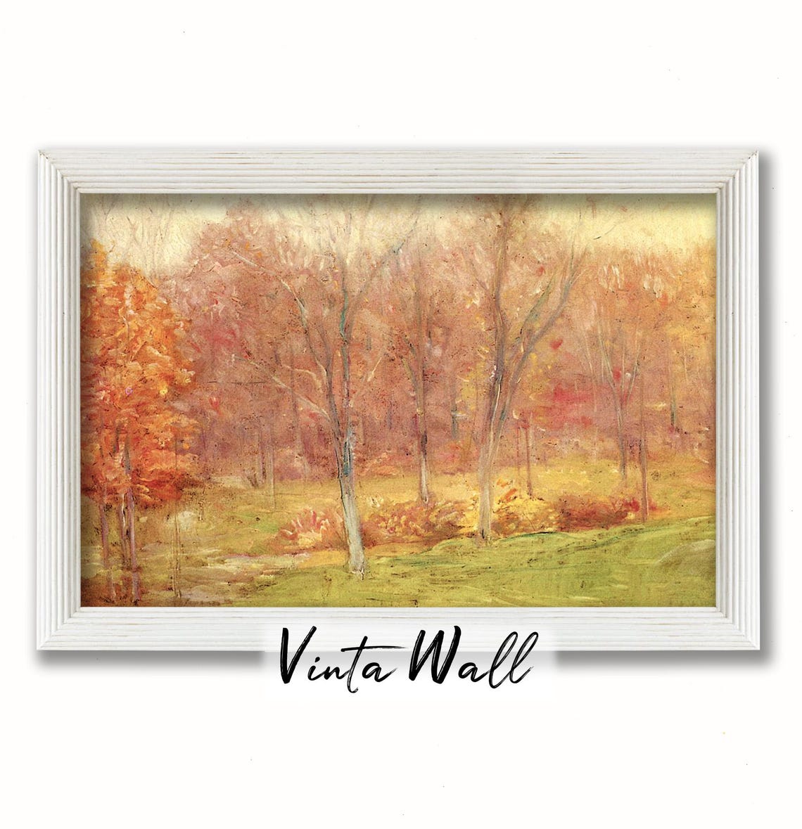 Blushing Autumn Woodland Impressionist Fall Forest Painting Poster - Image 4