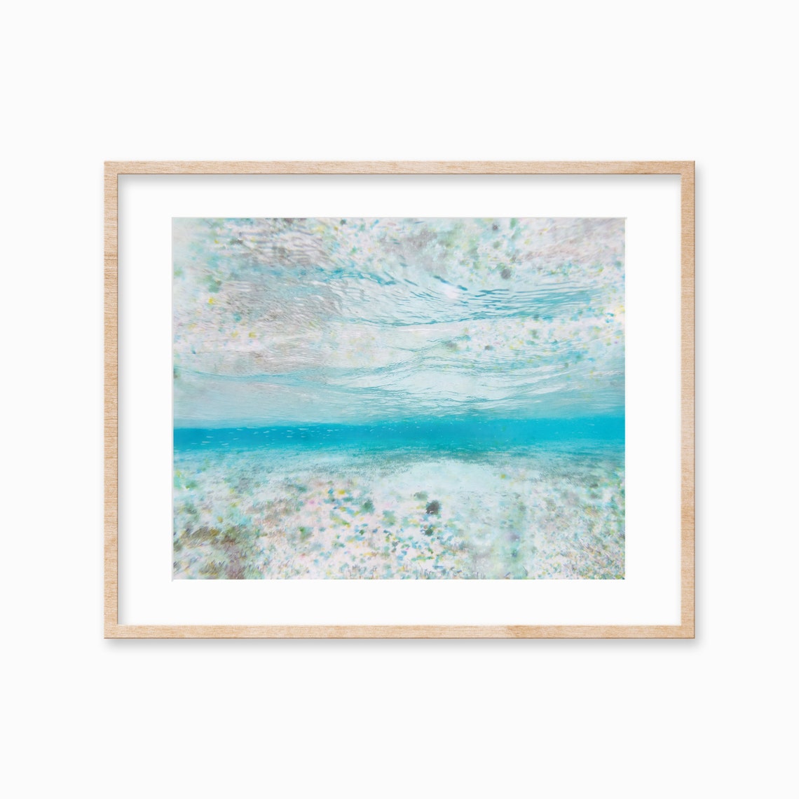 Abstract Rippled Ocean Surface with Sunlight and Color Flecks Poster