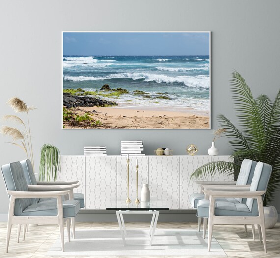 Hawaii Print Waves Art Waves Wall Art Beach Boho Surf Poster Surfer Print Hawaiian Decor Surfer Girl