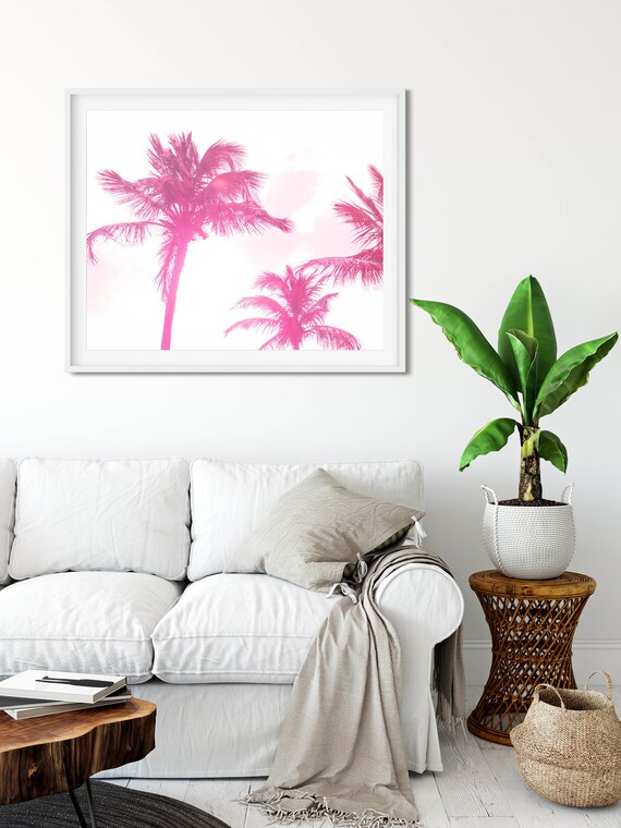 Palm Trees Print Tropical Wall Art Boho Beach Decor Travel Wall Art Large Poster