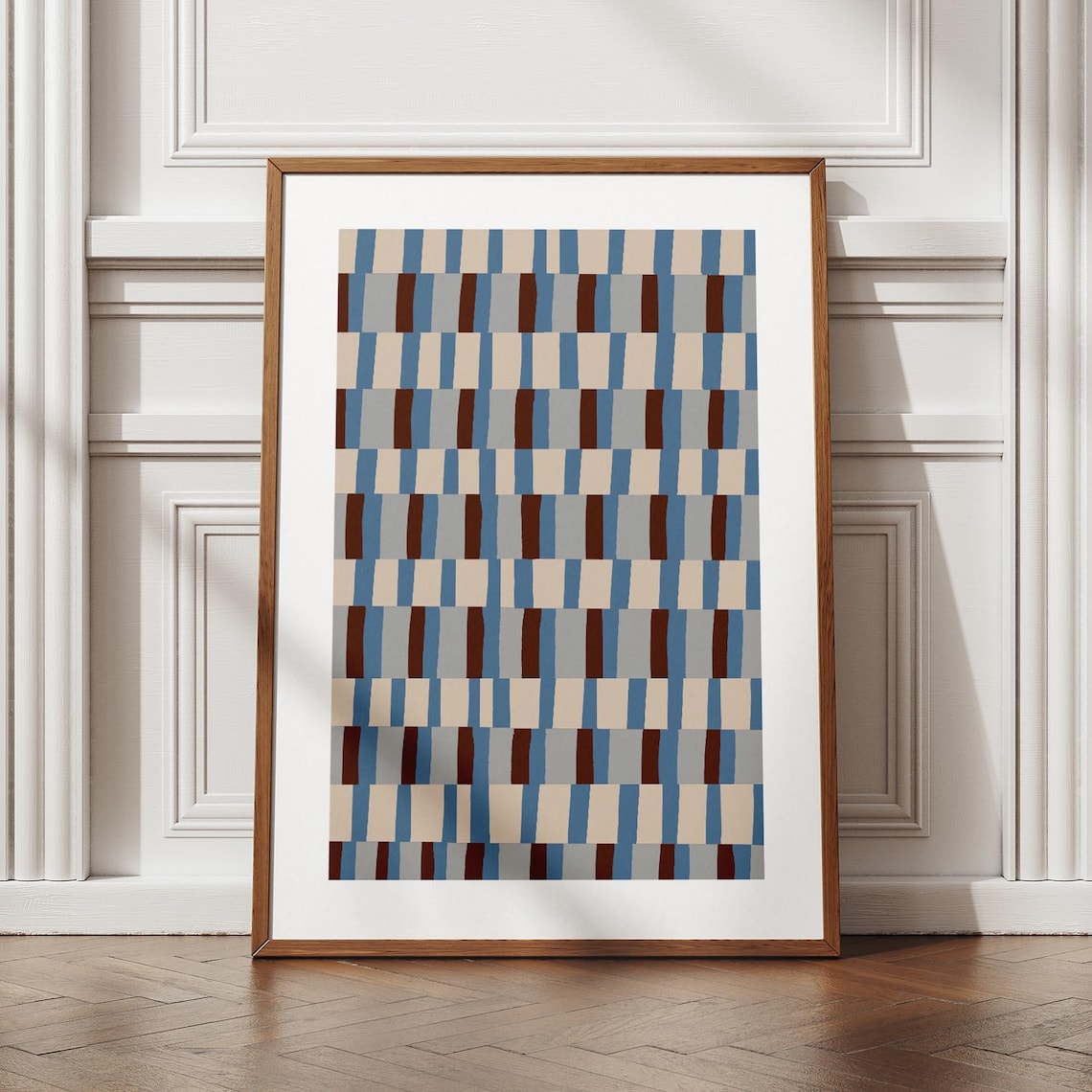 Abstract Geometric Poster, Mid-Century Modern Stripes