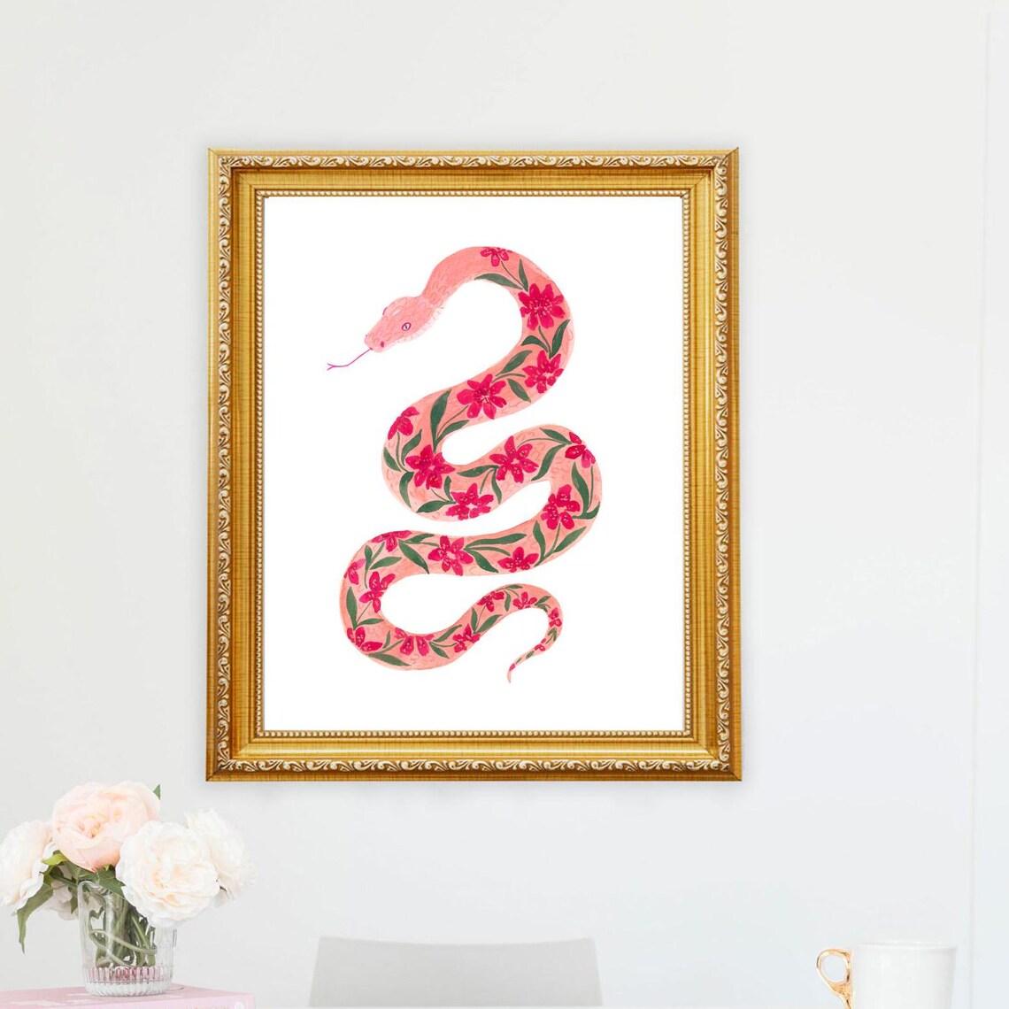 Year of the Snake Lunar New Year Floral Snake Art Print - Image 2