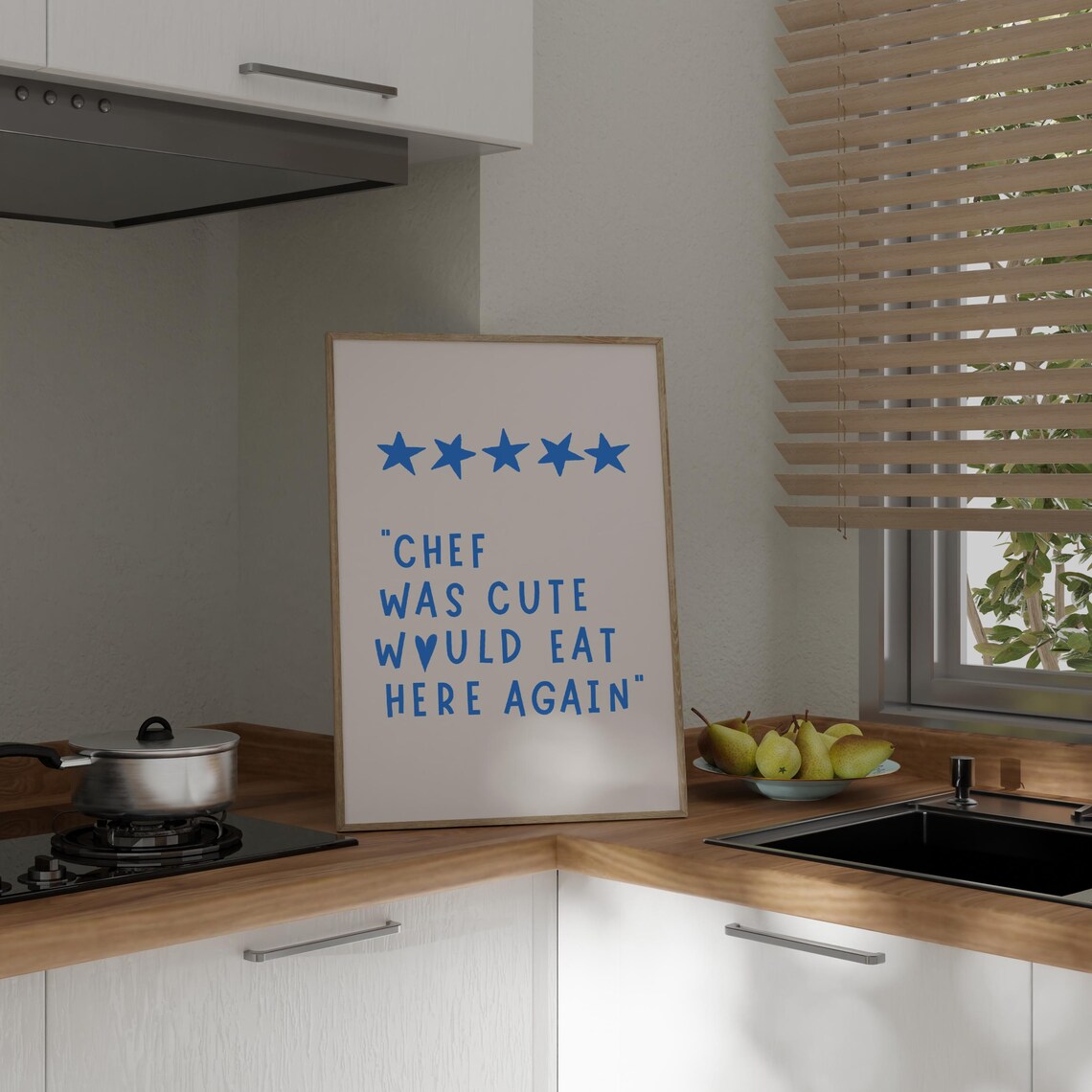 Blue Chef Was Cute Poster, Funny Kitchen Decor - Image 2
