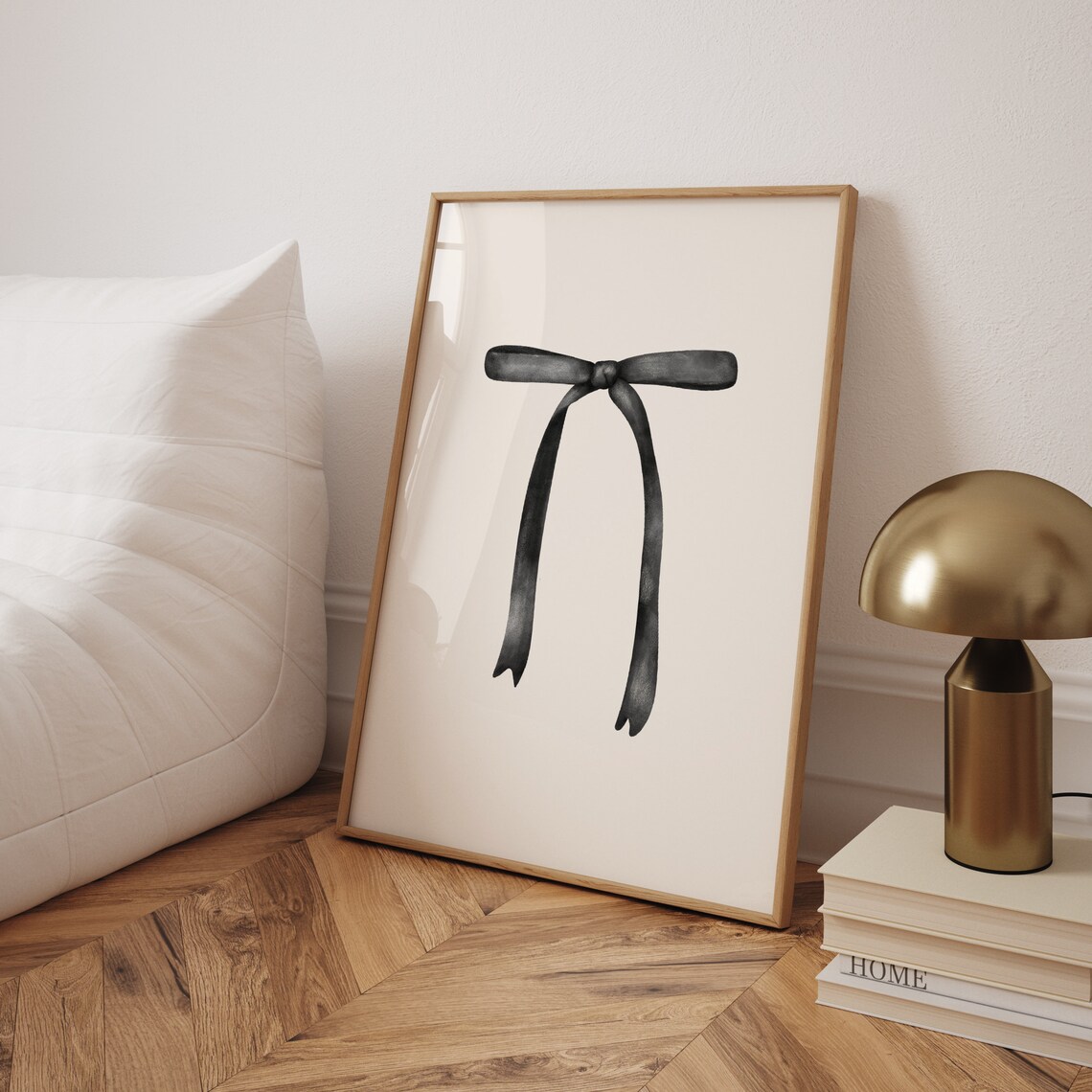 Black Bow Vintage Minimalist Nursery Art Print