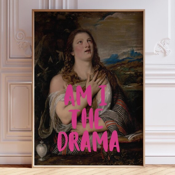 Funny Altered Wall Art Antique Baroque Painting Maximalist Wall Art Eclectic Poster Moody Decor Gallery Wall Print Wall Art