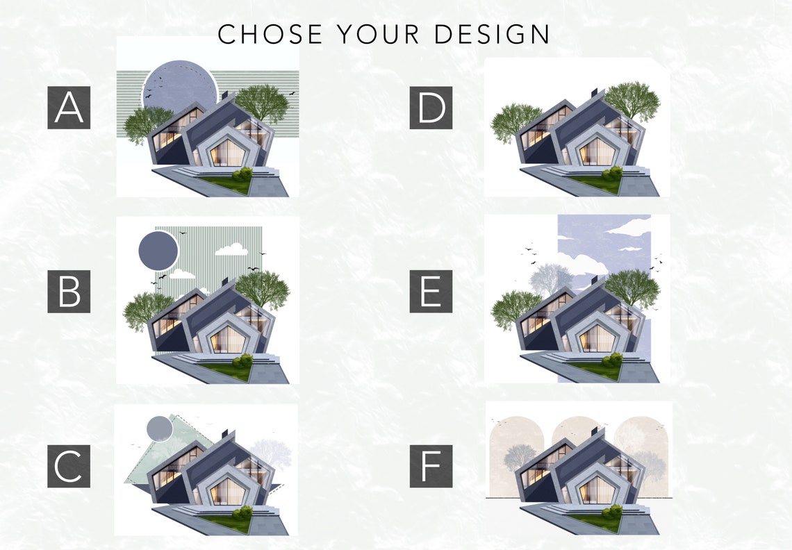 Custom Mid Century Ranch House Sunset Illustration Portrait Poster - Image 2