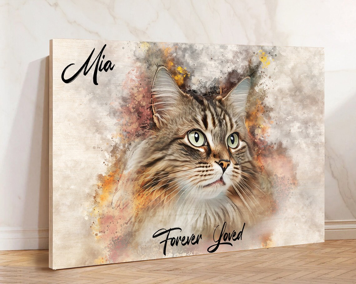 Jack Dog Memorial Watercolor Portrait Loving Quote Wood Poster - Image 3
