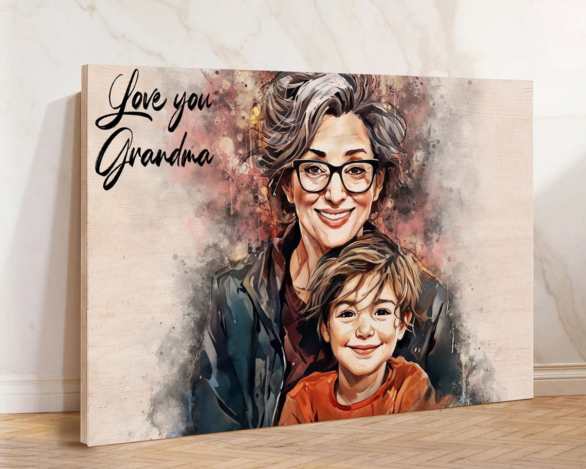 Personalized Gifts For Mom From Daughter Custom Portrait From Photo Birthday Gifts For Her Gifts For Women Sign Wood Wall Art Picture Frame - Image 2
