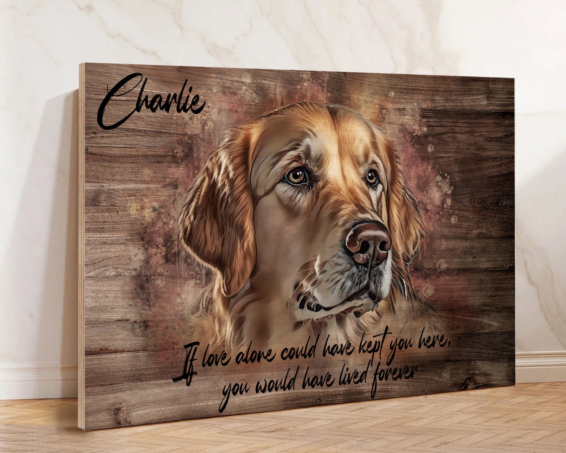 Beloved Jack Dog Memorial Watercolor Portrait Dark Wood Poster - Image 3