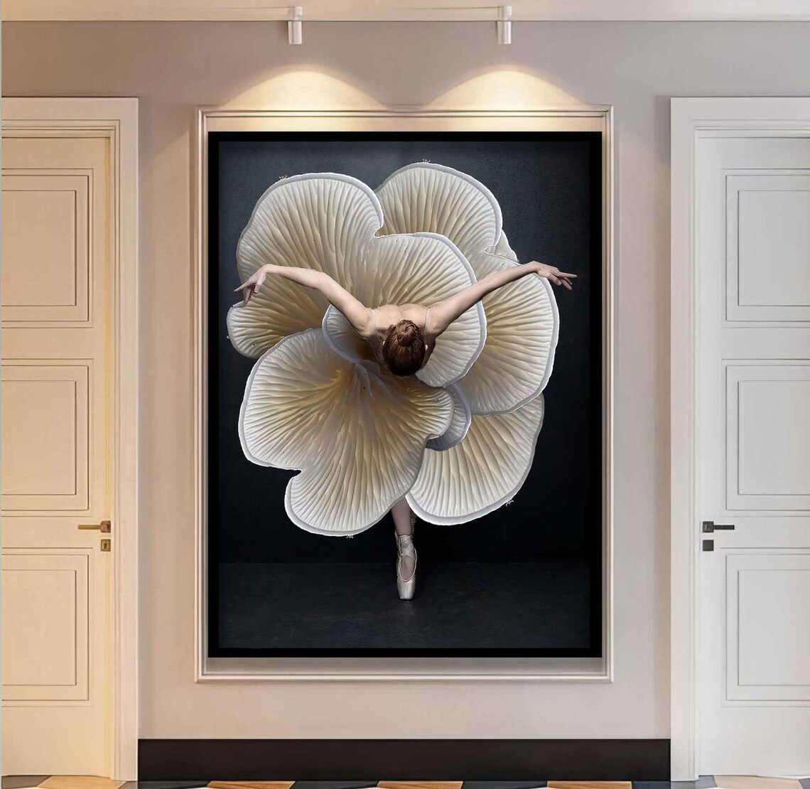 Ballerina Flower Petal Skirt White Blossom Artistic Dance Poster - Image 3