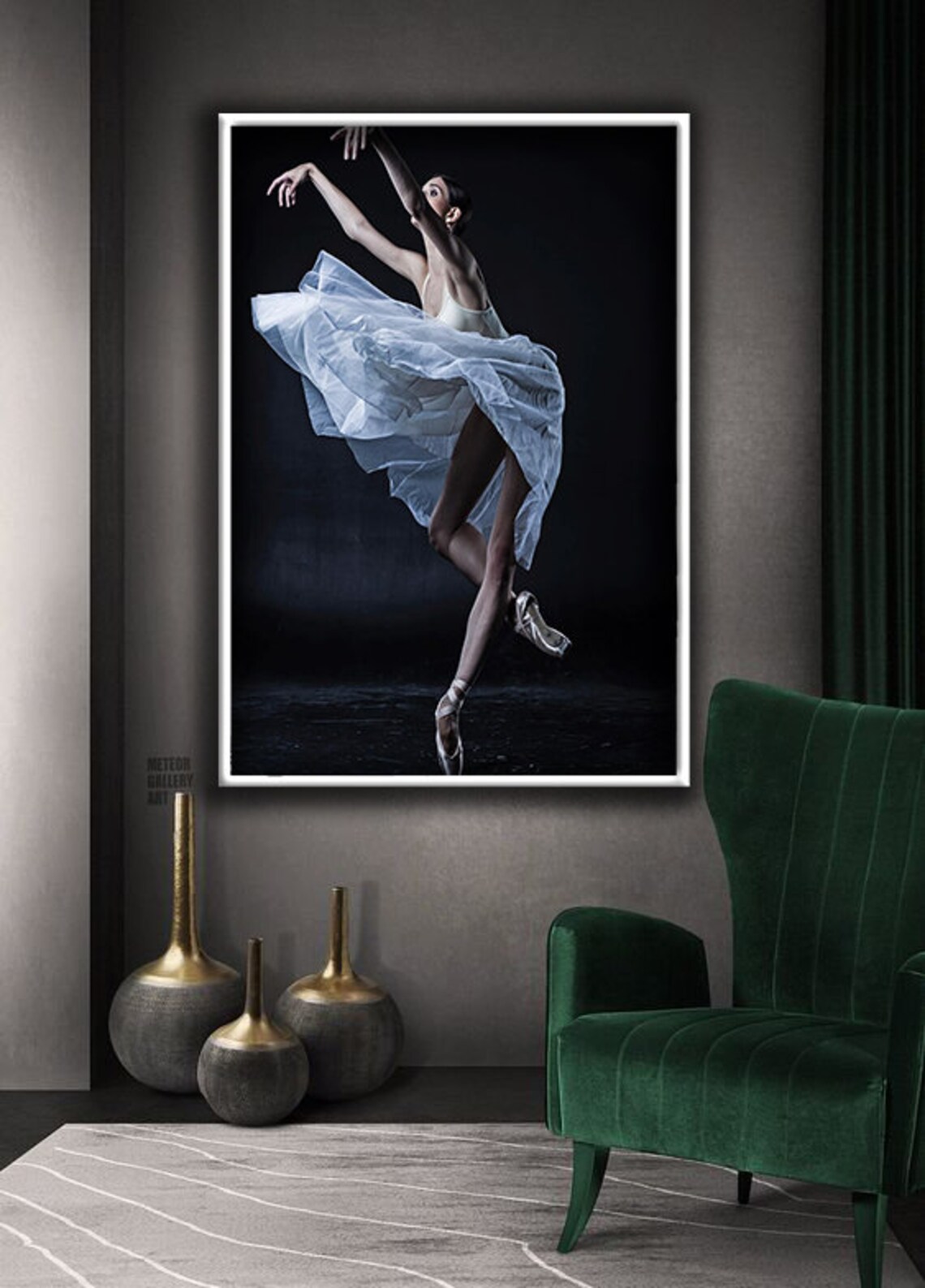 Ballerina Painting Wall Decor Ballerina In White Dress Print Wall Art Ballerina Wall Decor Dance And Women Gift Decor - Image 2