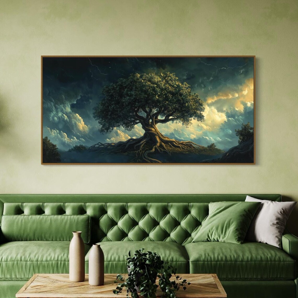 Tree Of Life Art Print, Rustic Spiritual Landscape