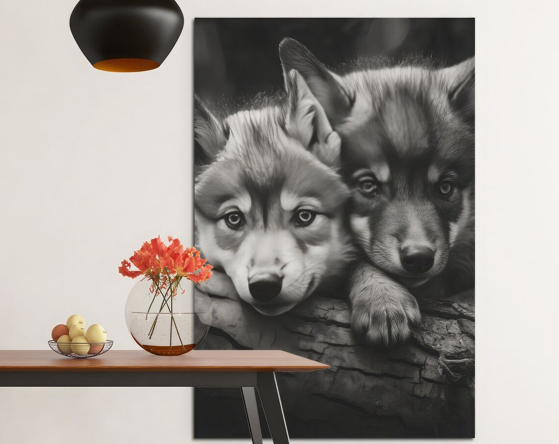 Cute Baby Wolf Poster, Instant Nursery Valentine - Image 4