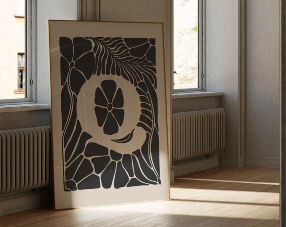 Letter Q Botanical Monogram Black Floral Initial Name Poster