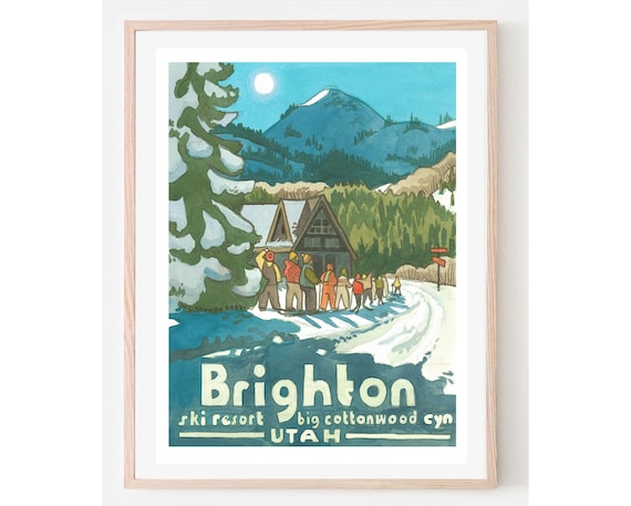 Utah Ski Resort Vintage Travel Poster