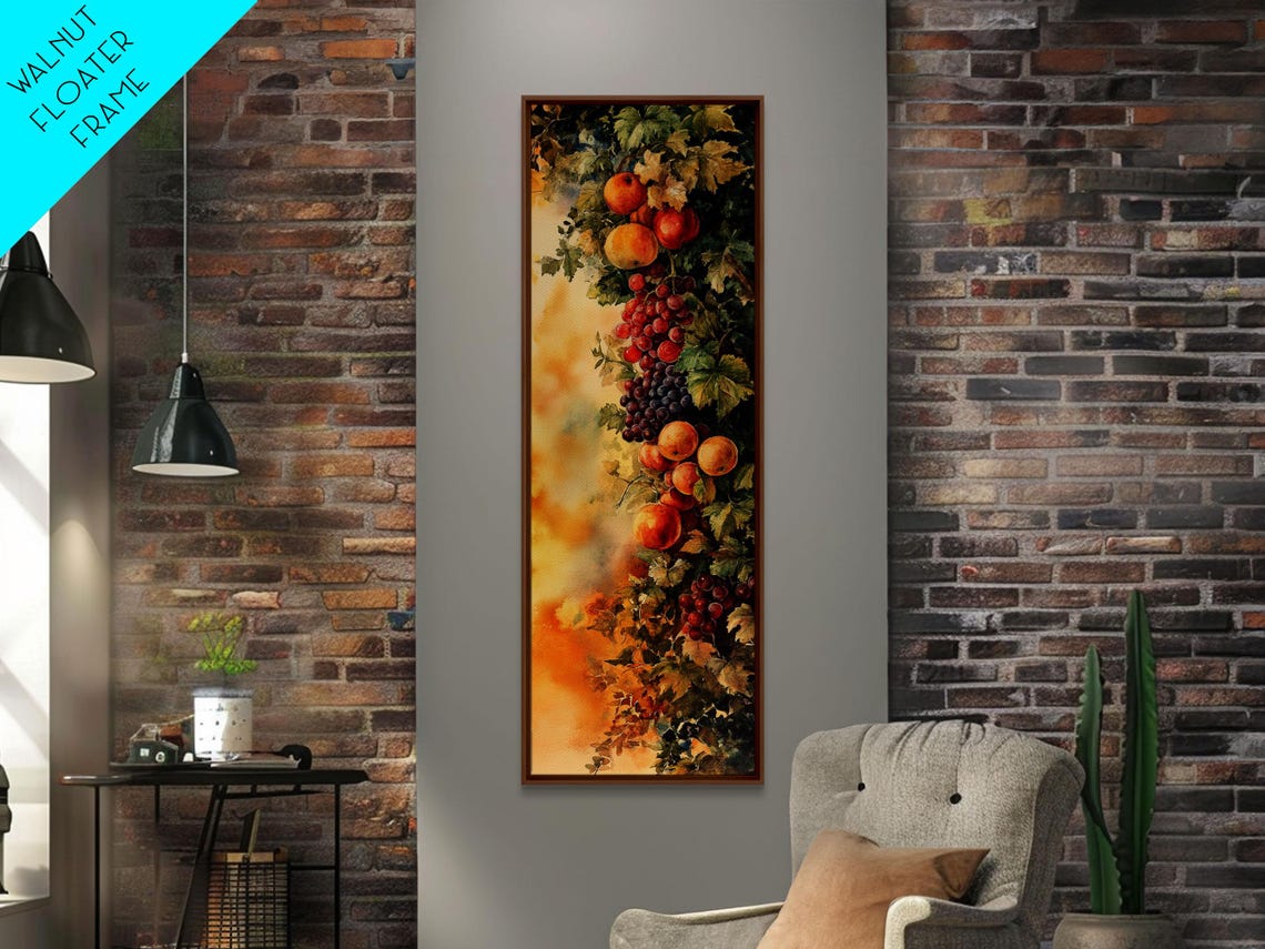 Hanging Fruit Garland Watercolor Grapes Apple Art Decor Poster - Image 4