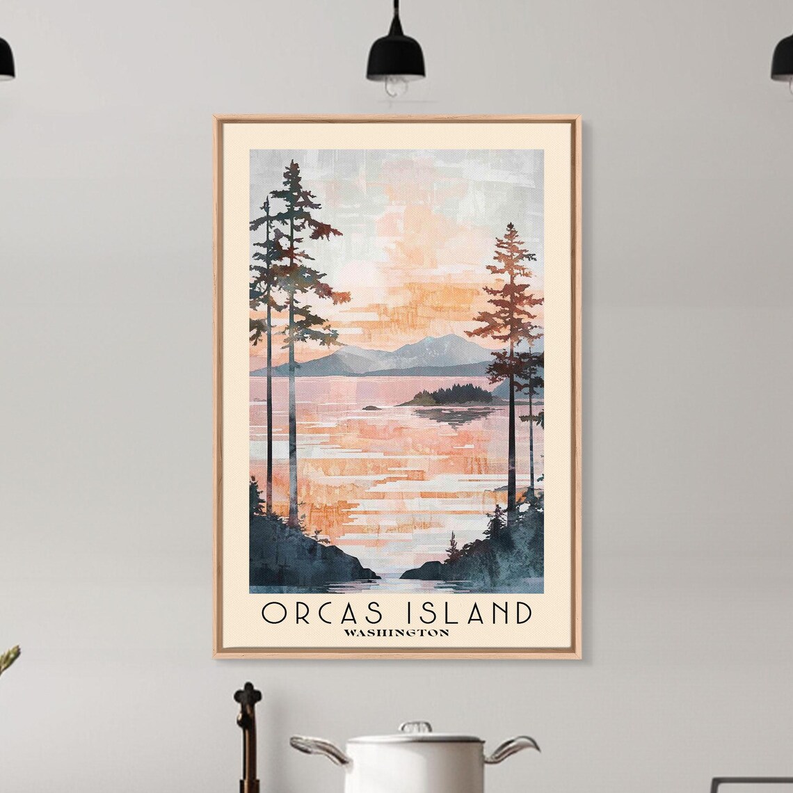 Orcas Island Washington Watercolor Beach Art Print - Image 6