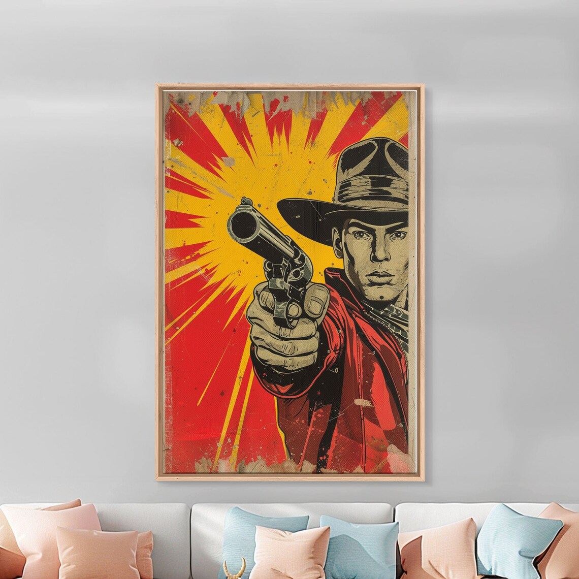 Comic Book-Inspired Cowboy Poster, Retro Western Art - Image 3