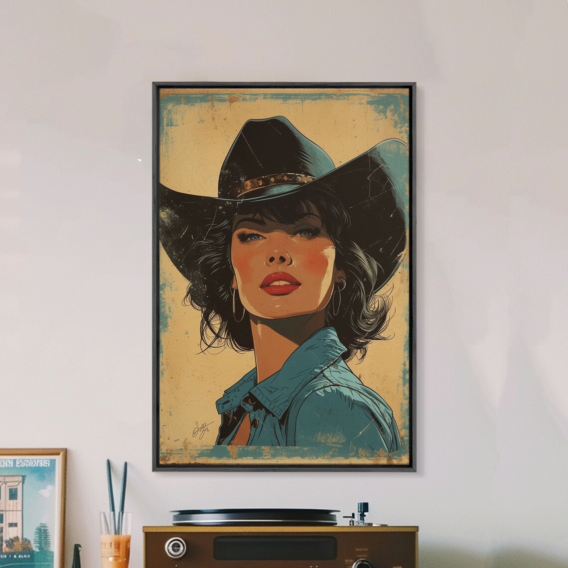 Retro Cowgirl Mid-Century Western Vintage Art Print - Image 4
