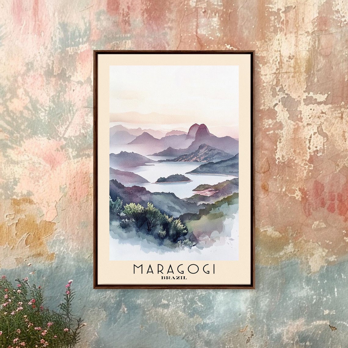 Maragogi Brazil Misty Mountain Bay Layered Hills Dawn Glow Poster - Image 3