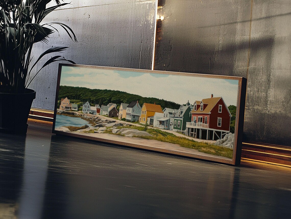 Maine Panoramic Seascape Art Print, Nautical Landscape - Image 3