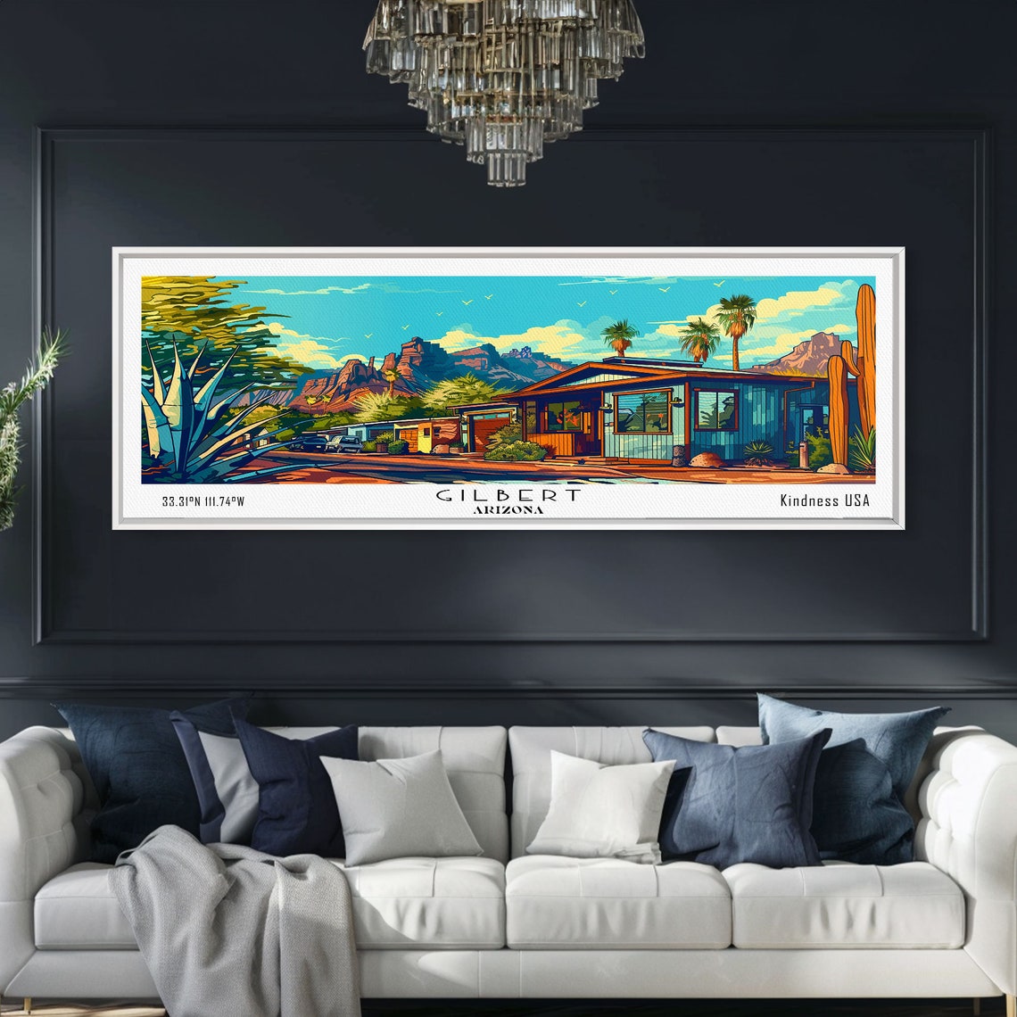 Gilbert Arizona Kindness USA Desert Ranch Red Rock View Travel Poster - Image 3