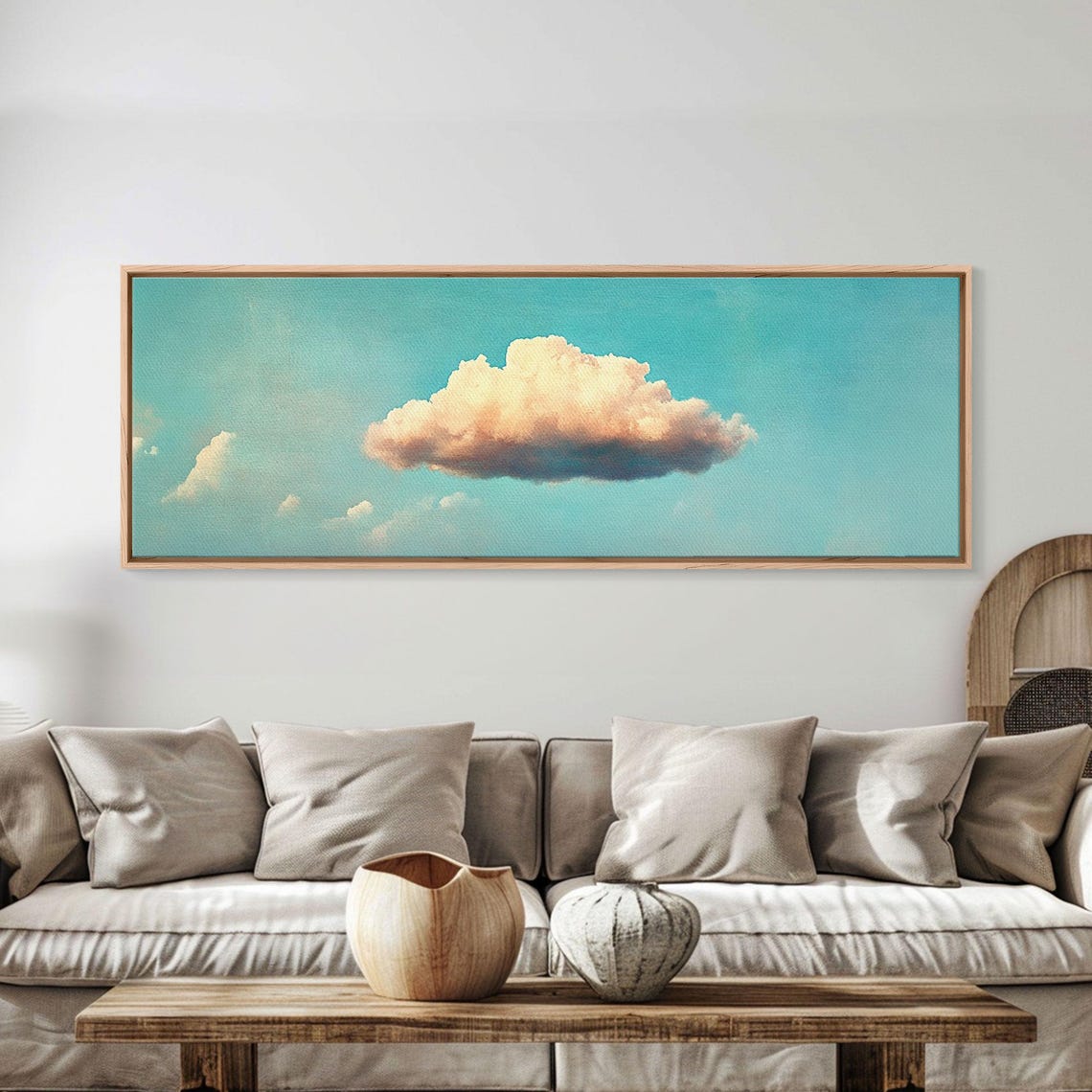 Clouds Wall Art Living Room Print Cloud Decor Cloudy Sky Signs For Home Extra Large Wall Art Large Horizontal Art - Image 5
