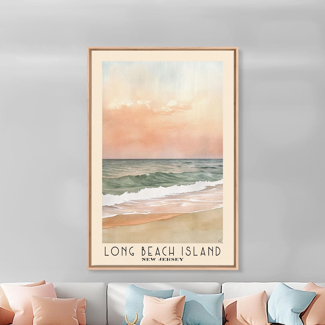 Long Beach Island New Jersey Watercolor Art Print - Image 4