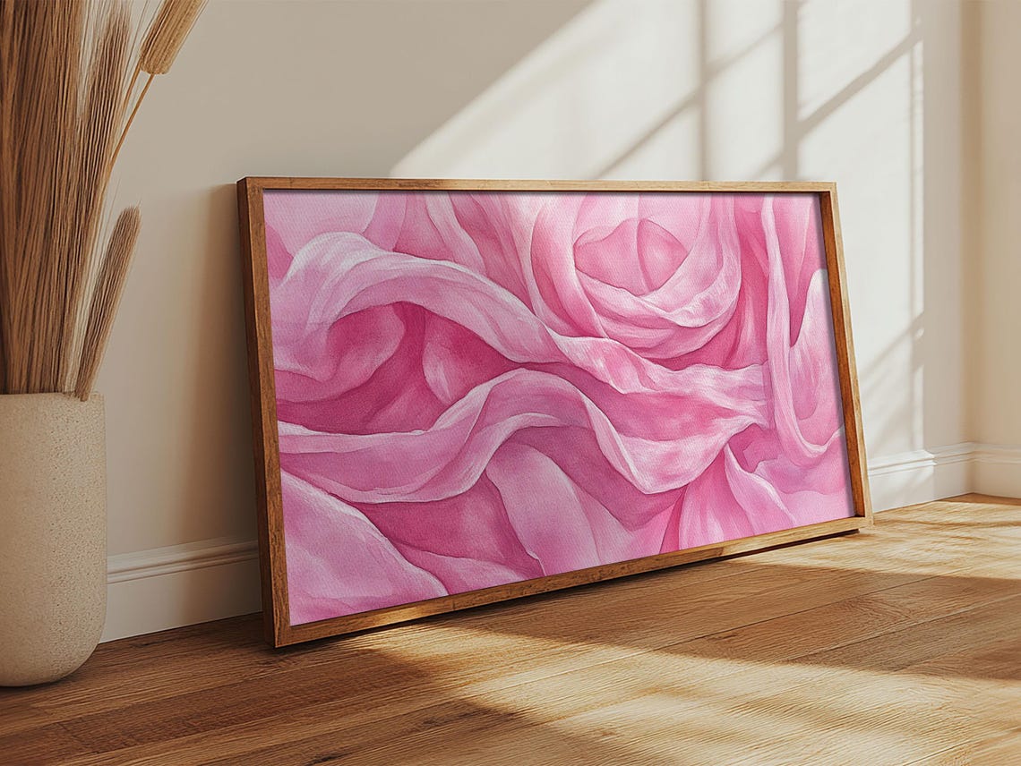 Soft Pink Rose Petals Close Up Macro Floral Watercolor Bloom Poster - Image 5