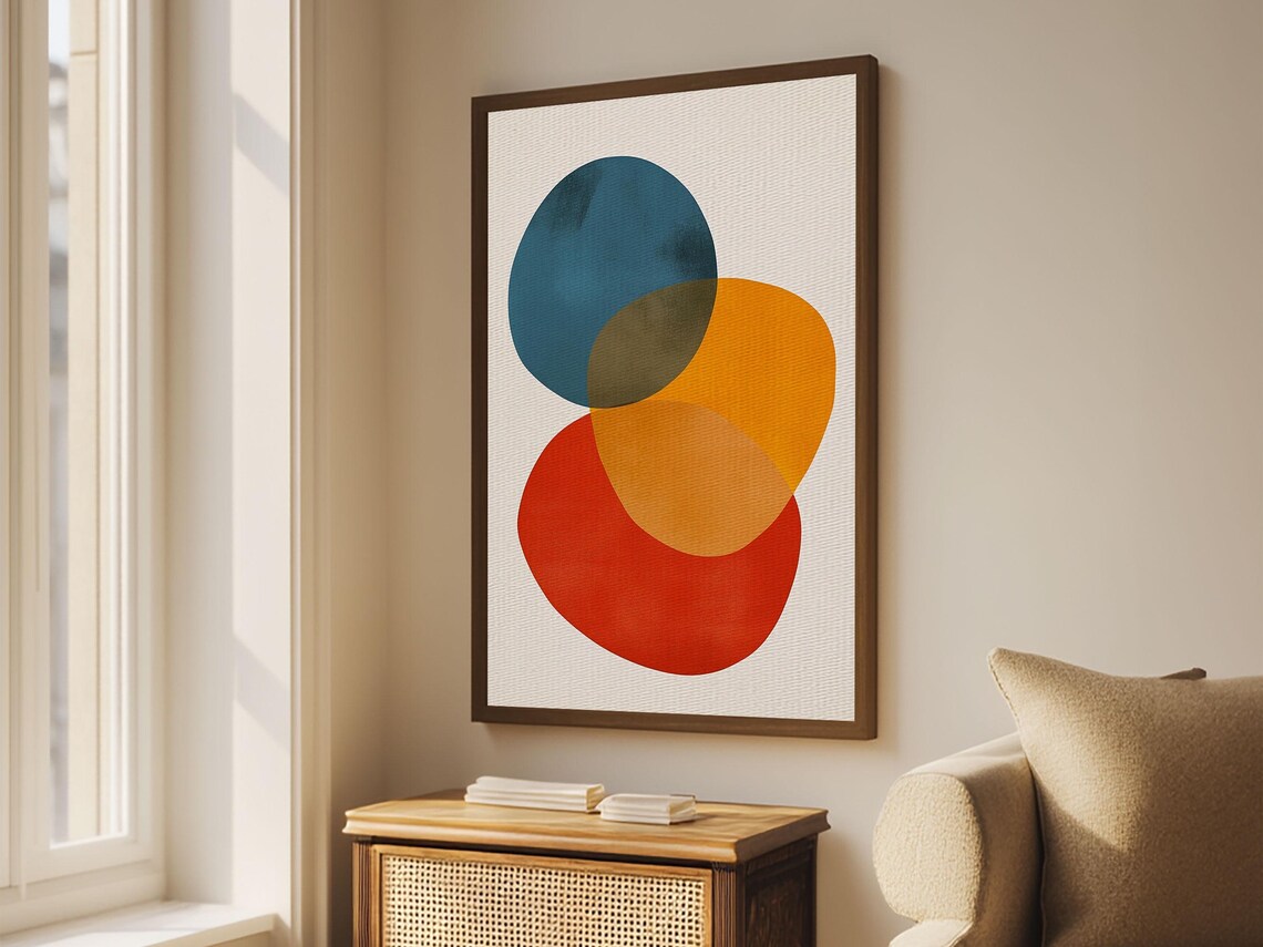 Modern Abstract Colors And Shapes, Retro Wall Art Print - Image 6