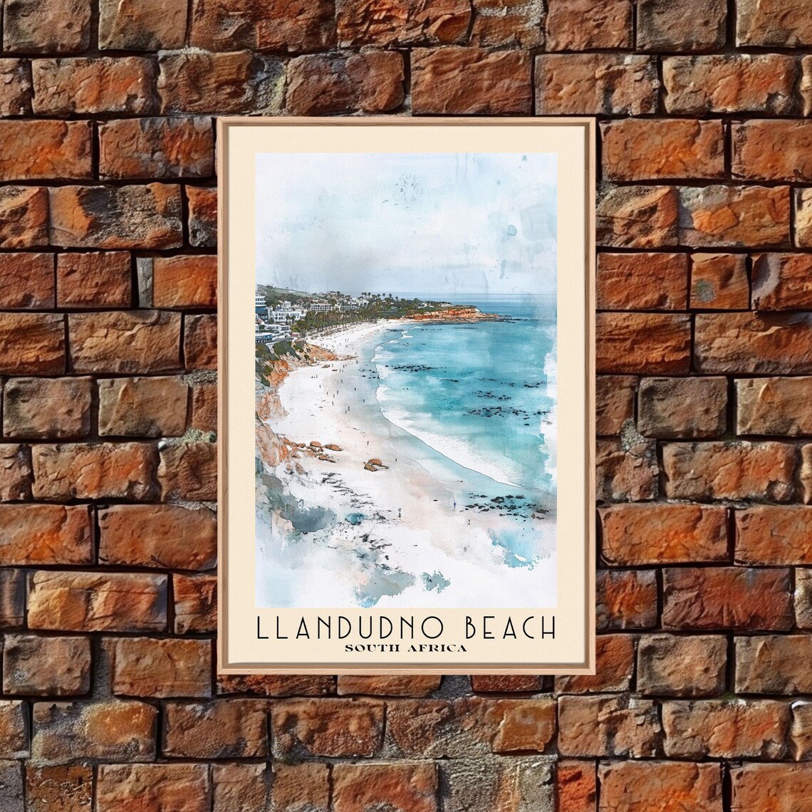 Llandudno Beach South Africa Aerial White Sand Cove Rocky Cliffs Poster - Image 5