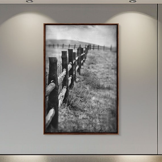 Old Barbed Wire Fence Art Sepia Print Rustic Western Decor Vintage Farmhouse Wall Art Historical Fence Artwork