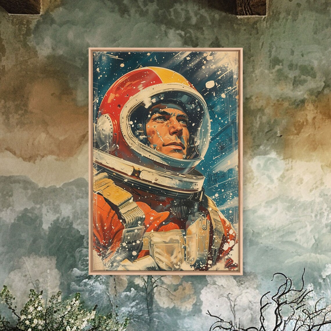 Retro Soviet Space Age Astronaut Art Print - Image 2