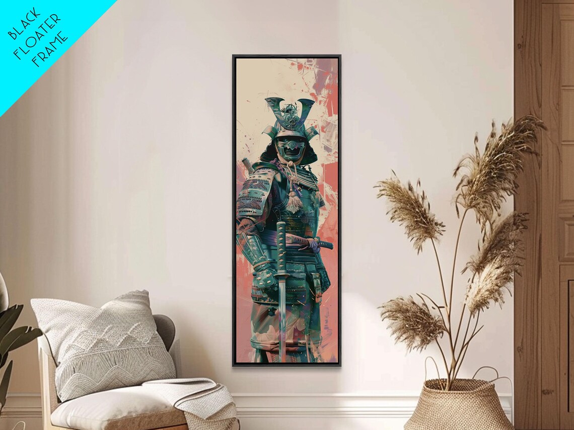 Samurai Armor Wood-Block Art Print, Japanese Style - Image 3