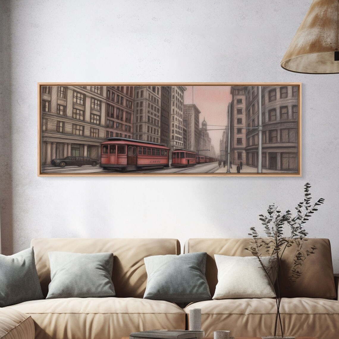 Colored Pencil Streetcar City Urban Travel Poster - Image 4