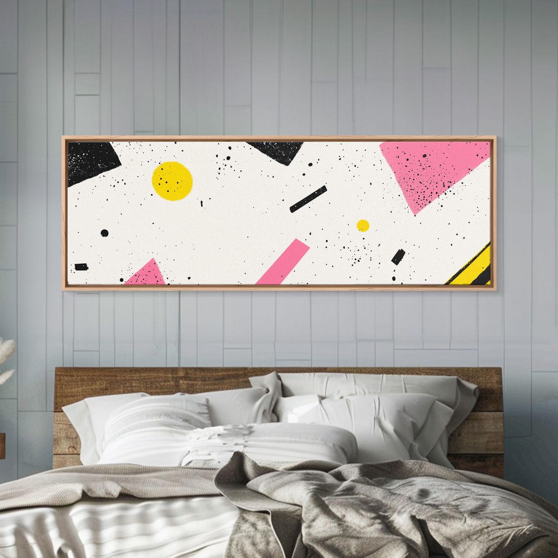 Memphis 90s Geometric Abstract Shapes Pink Black Modern Art Print - Image 6