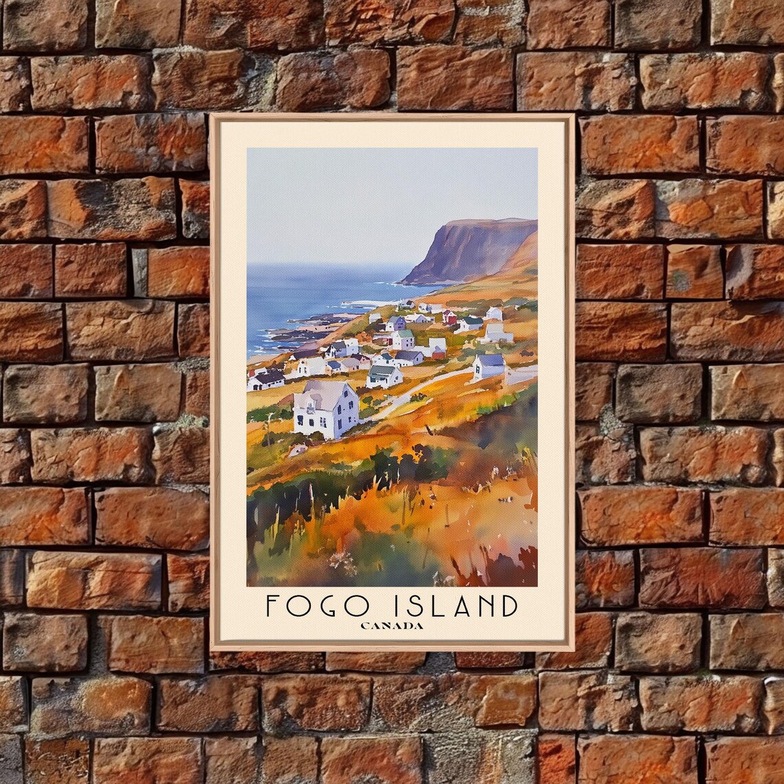 Fogo Island Canada Fishing Village Autumn Hills Ocean View Poster - Image 5
